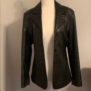 Black leather jacket/blazer